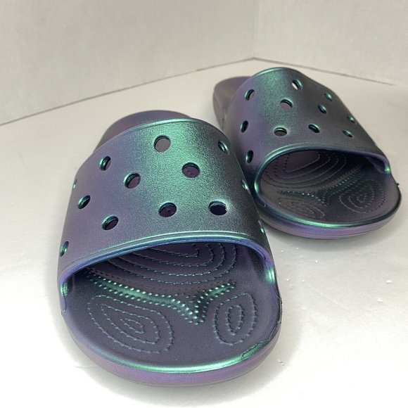SUPER RARE Classic Crocs Iridescent Slides main image 7